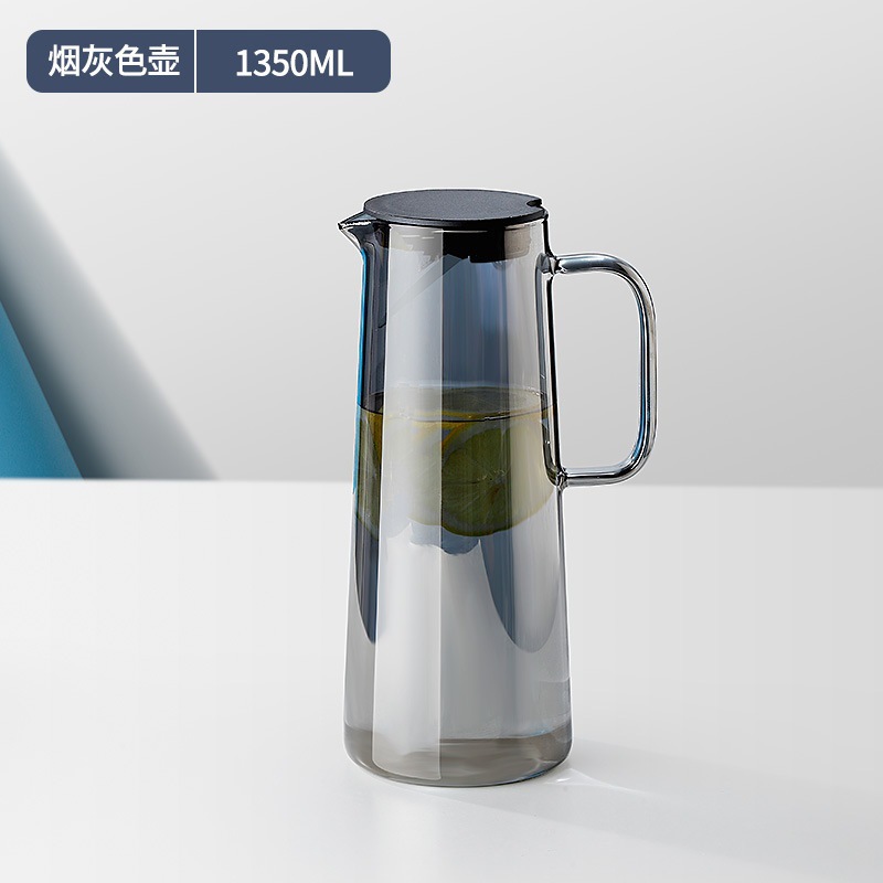 Estilo nórdico botella de agua fría olla de jugo de hogar taza de agua fría olla de vidrio de borosilicato botella de agua fría taza de agua fría traje Generación de pelo