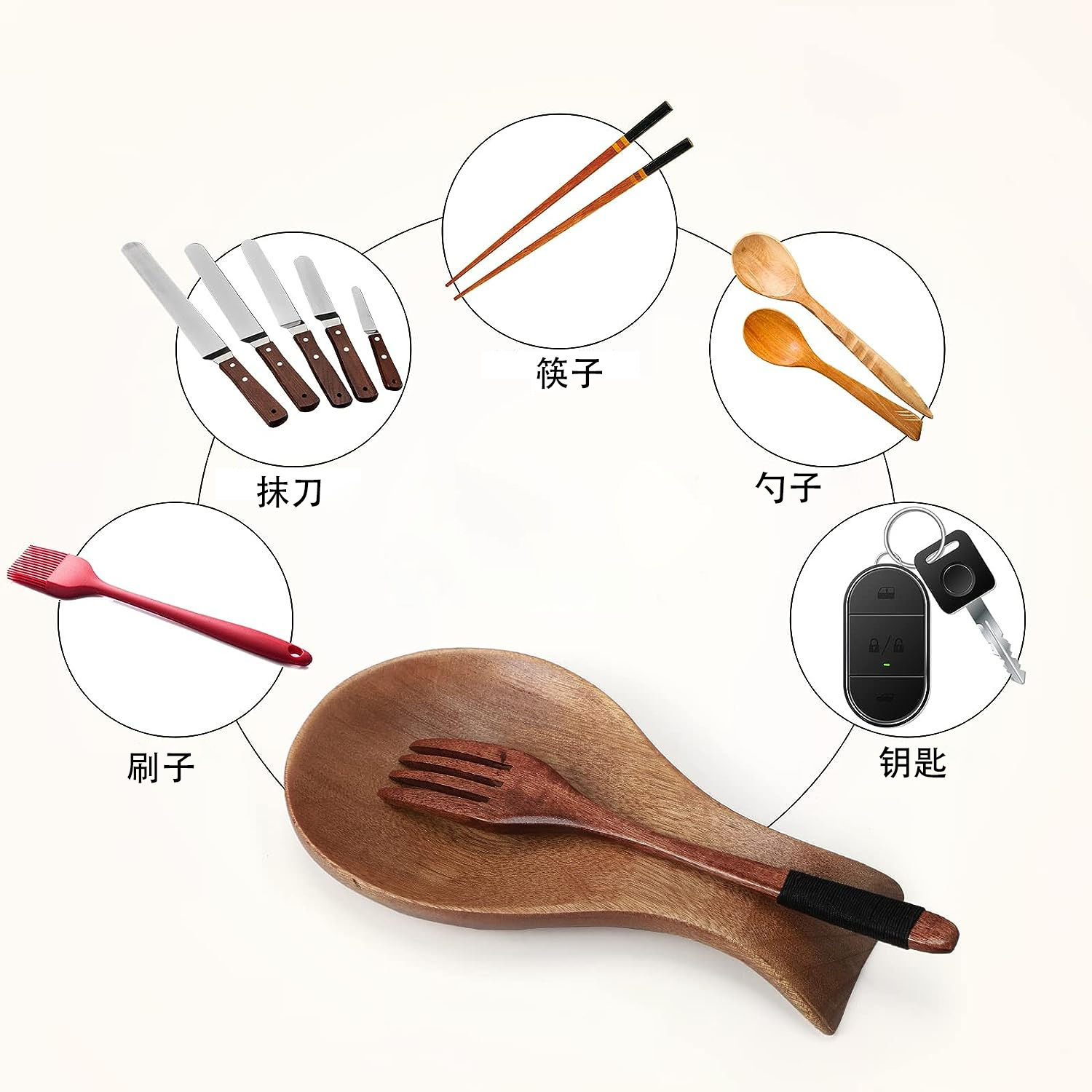 Creativo madera sólida cuchara titular cocina gadget moderno minimalista madera sólida aislamiento soporte vajilla almacenamiento titular