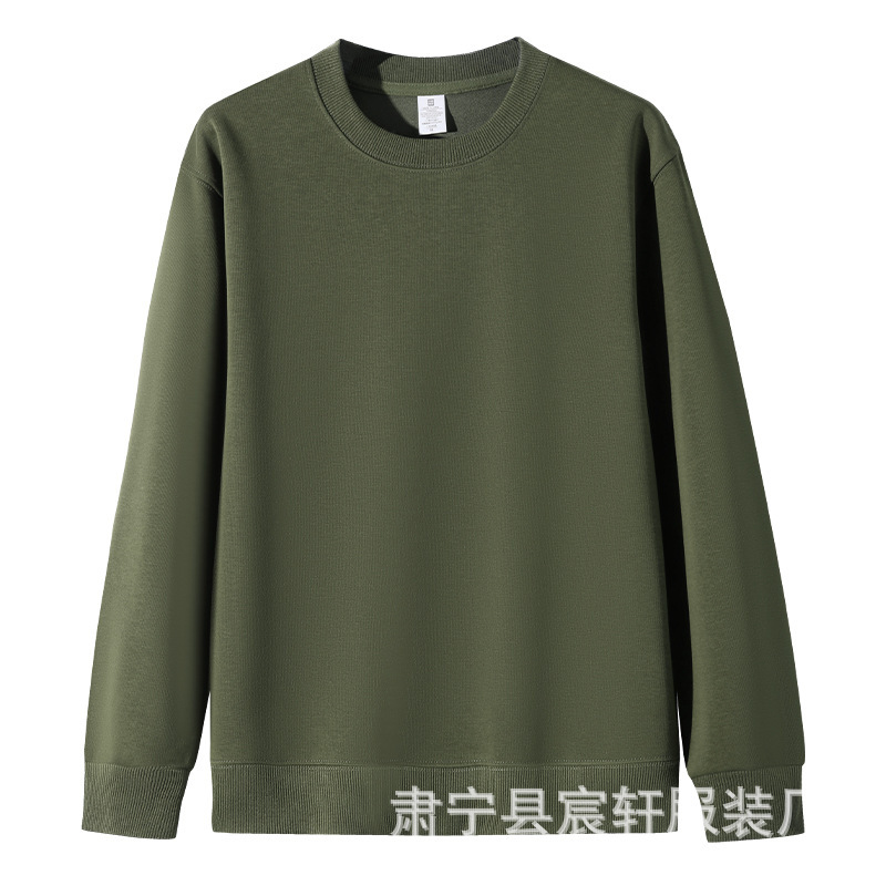 重磅圆领男卫衣现货320克迪桑棉纯色圆领宽松卫衣螺纹袖口卫衣|undefined