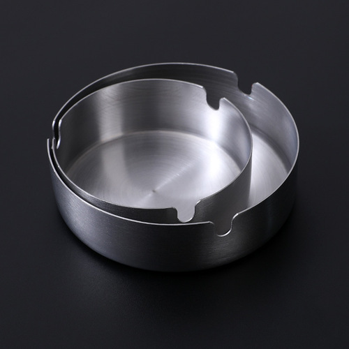 Household stainless steel living room ashtray wear-resistant and fall-resistant ashtray multi-functional easy-to-clean car color ashtray