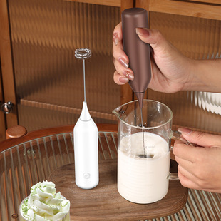 Cross-Border Milk Frother New Handheld Electric Abs Printable Logo Coffee Frother Machine Small Electric Milk Frother