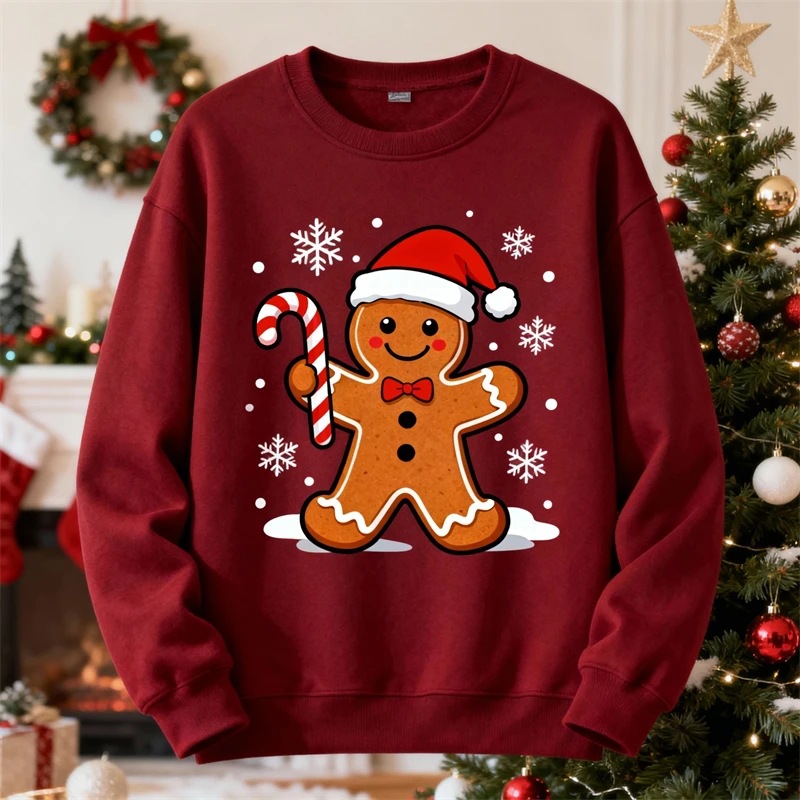 2026 New Gingerbread Man Graphic Ugly Christmas Sweater Fashion