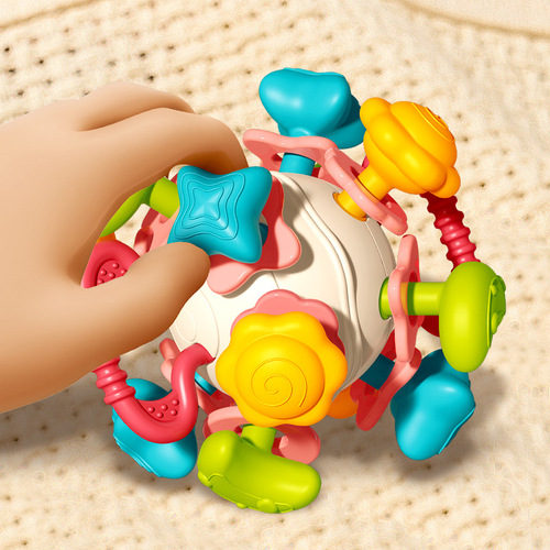 Cross-border infants and young children Manhattan space hand grabbing ball can be boiled and molar soft rubber baby early education touch and grasp toys