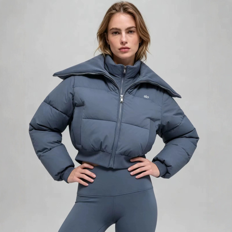 Milk Cube Design Woolen Shawl Collar Short Cotton Coat Loose Puffer Jacket for Women 2026 Autumn and Winter Season