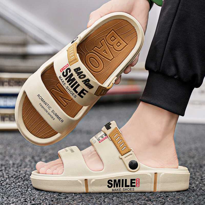 Zapatillas de tamaño grande transfronterizo para hombres de verano, zapatillas de playa huecas antideslizantes para conducir