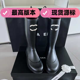 小香雨靴子女鞋秋新款中筒长筒骑士靴无缝时尚防水增高女士单鞋子