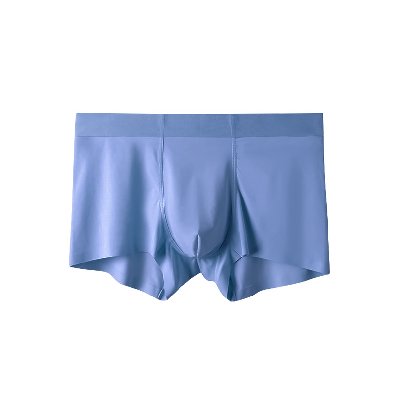 Ropa interior de los hombres de seda de hielo bóxer shorts primavera y verano delgada transpirable juventud sexy sin costuras boxeador en stock al por mayor