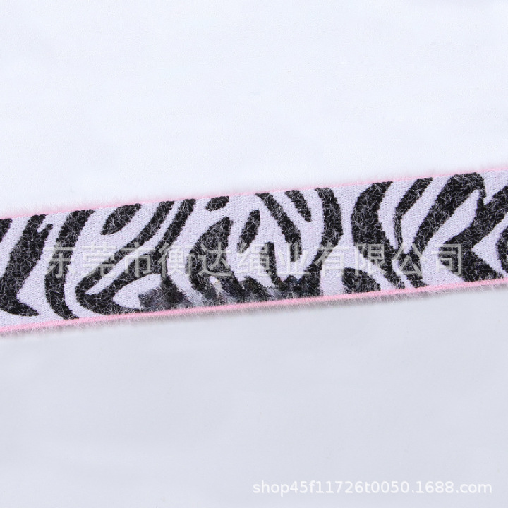 Fábrica de venta al por mayor 4cm cinta elástica de peluche imitación de visón elástica cinta elástica Jacquard letras