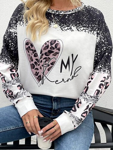 Women's sweatshirt Independent Station Autumn round collar long-sleeved casual sweatshirt Loose large size printed sweatshirt