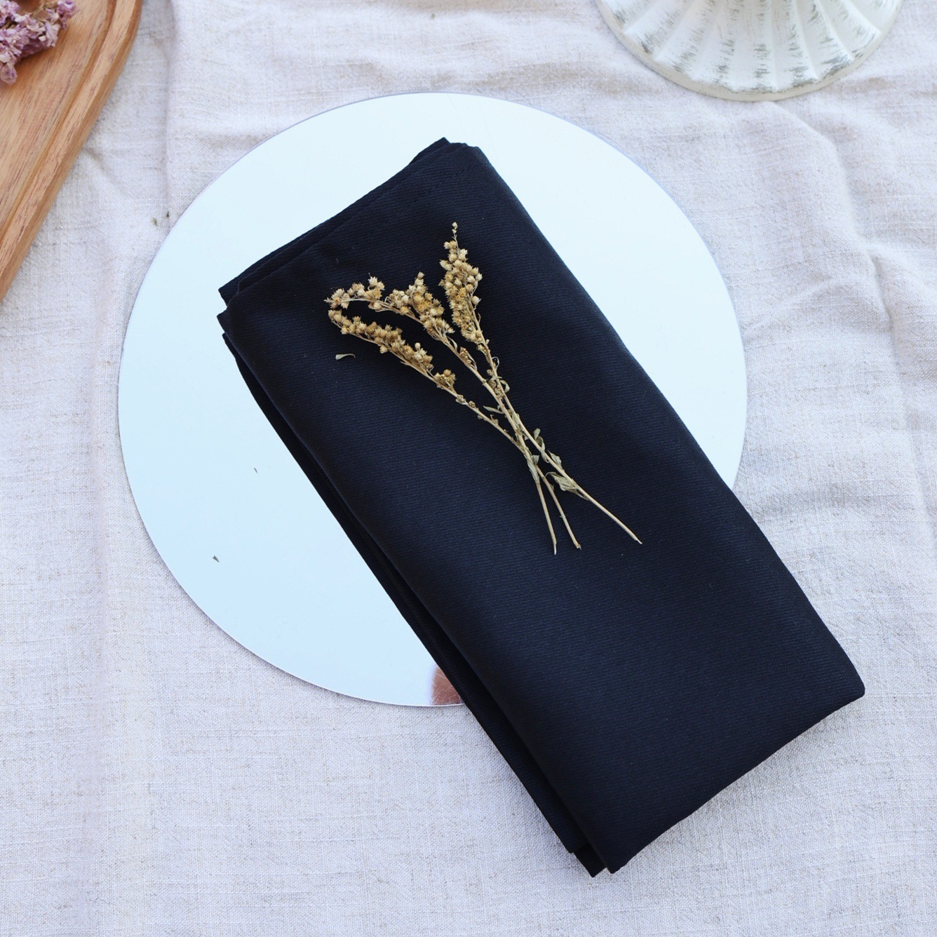 Servillas algodón poliéster servillas cuadradas hotel de boda transfronterizas decoración de mesa de comedor occidental almohadilla de Navidad servillas