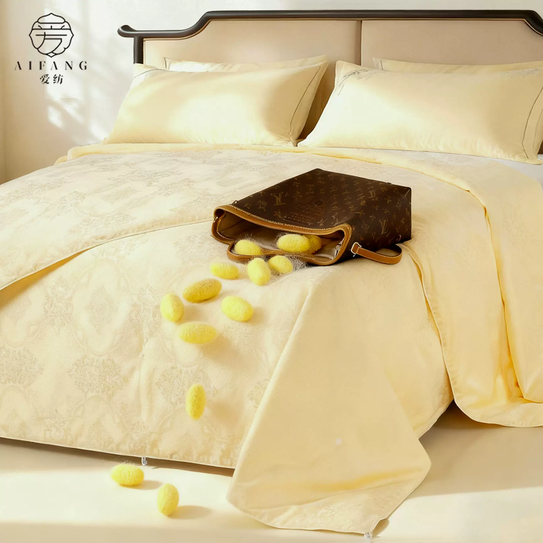 高级桐乡蚕丝被天然黄金蚕丝被子纯棉a类100桑蚕丝冬被加厚子母被