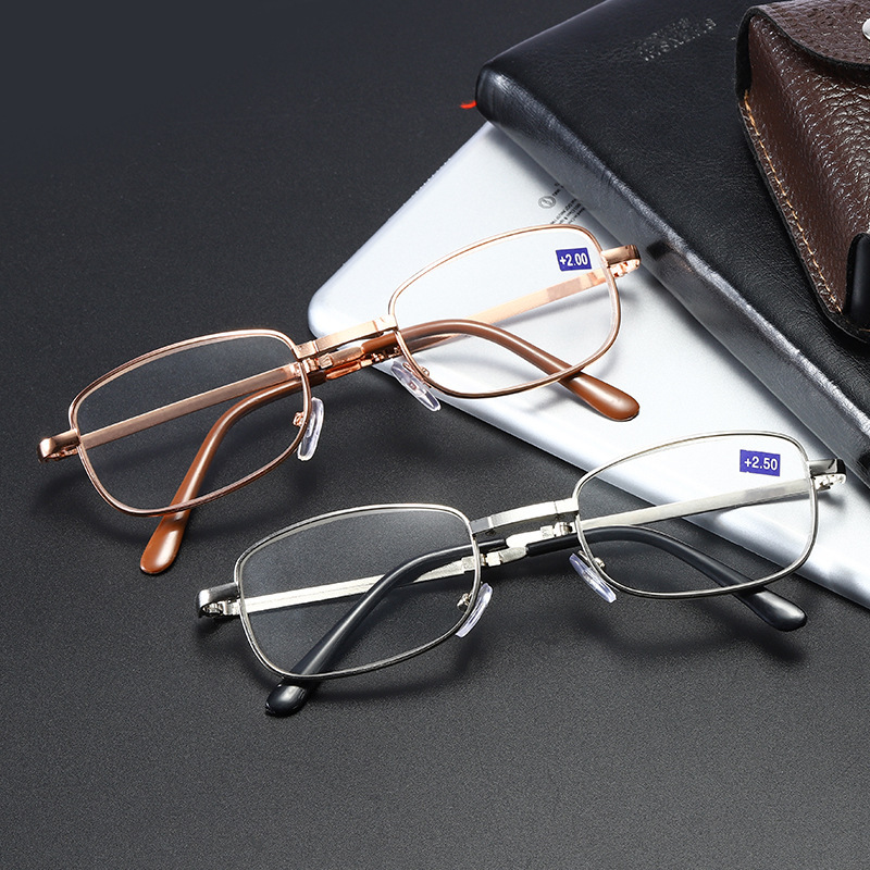 Foldable handheld fashionable glasses for elderly