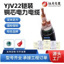 國標電力電纜YJV22鎧裝阻燃銅芯電纜50/70/120/150/240平方線批發
