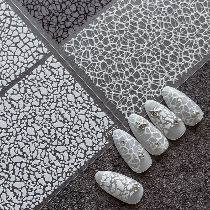 Ant Pattern Nail Stickers American Retro Black and White Zebra Pattern Fluid Swirl Nail Stickers Factory YT9214 Ant Pattern Nail Stickers American Retro Black and White Zebra Pattern Fluid Swirl Nail Stickers Factory YT9214