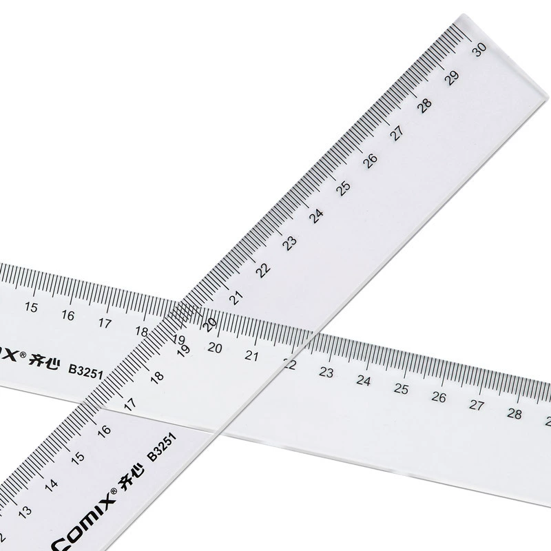 Qi Xin B3251 precision scale direct foot 30cm transparent learning office examination