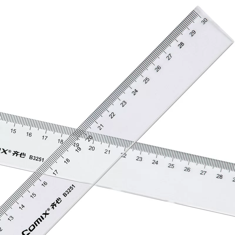Qi Xin B3251 precision scale direct foot 30cm transparent learning office examination