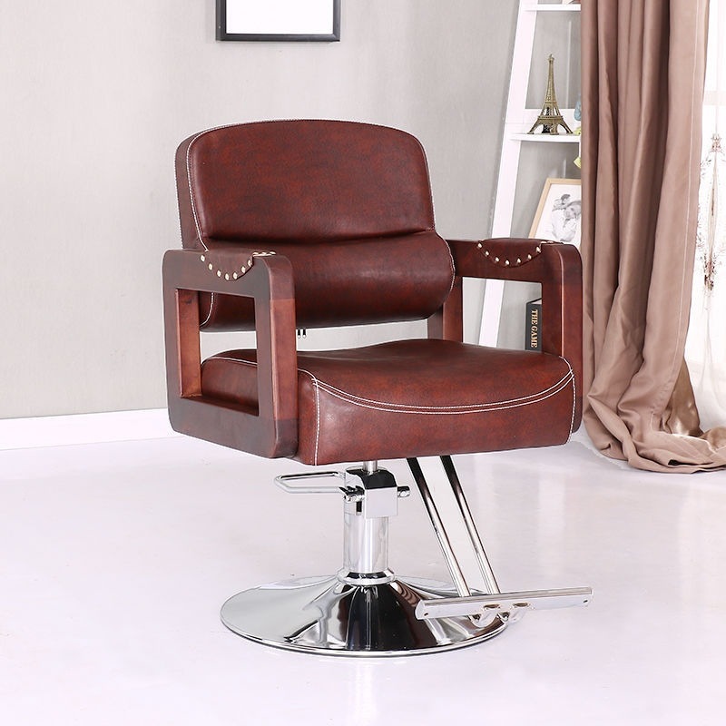 silla de peluquería especial de belleza salón de peluquería silla de elevación silla de pedal silla de hierro forjado corte de pelo corte de pelo retro image 10