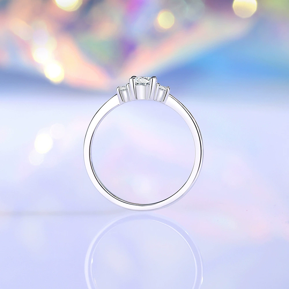 Кольцо с moissanite 30 карат D цвет с четырьмя зажимами для женщин, серебро S925, ниша, универсальное обручальное кольцо, блестящее роскошество, серебряное украшение оптом