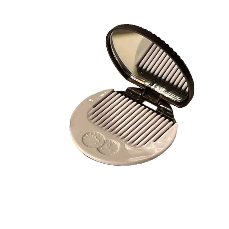 Acrylic Folding Travel Handheld Mirror, Compact Pocket Size, Includes Small Comb