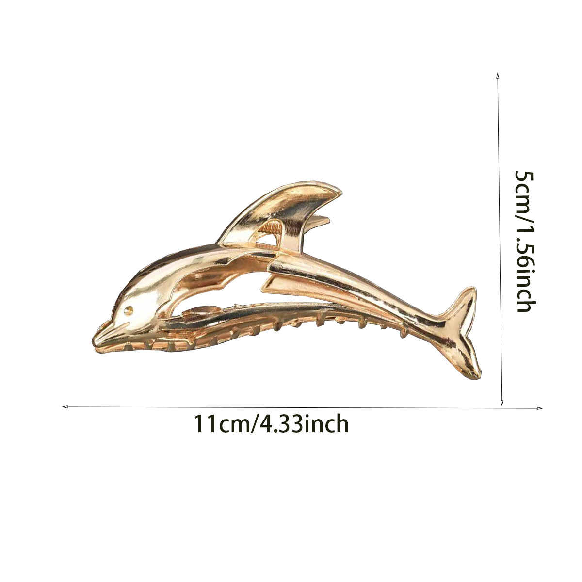 55g Weight Women's Cute Classic Style Dolphin Alloy Plating Hair Claws