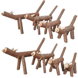 小猪木制原木木头创意展示网红橱窗道具装饰小天猪木偶工艺品服装