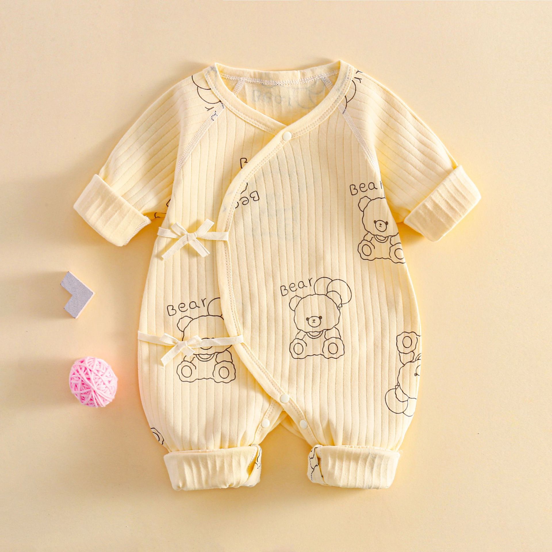 Ropa para niños otoño bebé mono cuatro estaciones sin hueso puro algodón bebé mameluco recién nacido manga larga mameluco