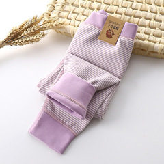 Children's Leggings Baby Striped Autumn/Winter Thicker Fleece Silk Boneless Warm Pants Wholesale