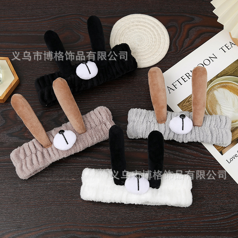 Nuevo lindo perro pelo banda artefacto absorbente fuerte lavado de cara maquillaje niñas accesorios para el cabello antideslizante impermeable