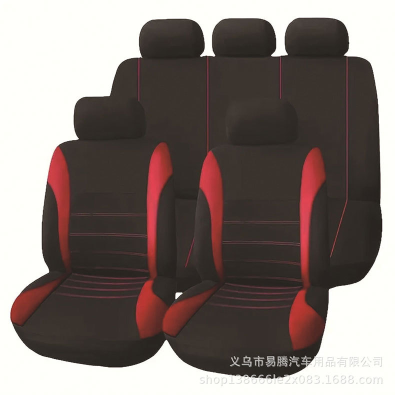 Cross-border sales in the Middle East, Europe and the United States hot-selling car seat cover universal fabric waist line design 5-seat all-car seat cover