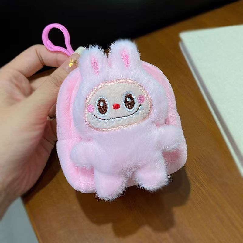 漫画ぬいぐるみバニーマット人形ペンダント女の子小銭入れカードバッグ装飾キーホルダービーズチェーンペンダント|undefined