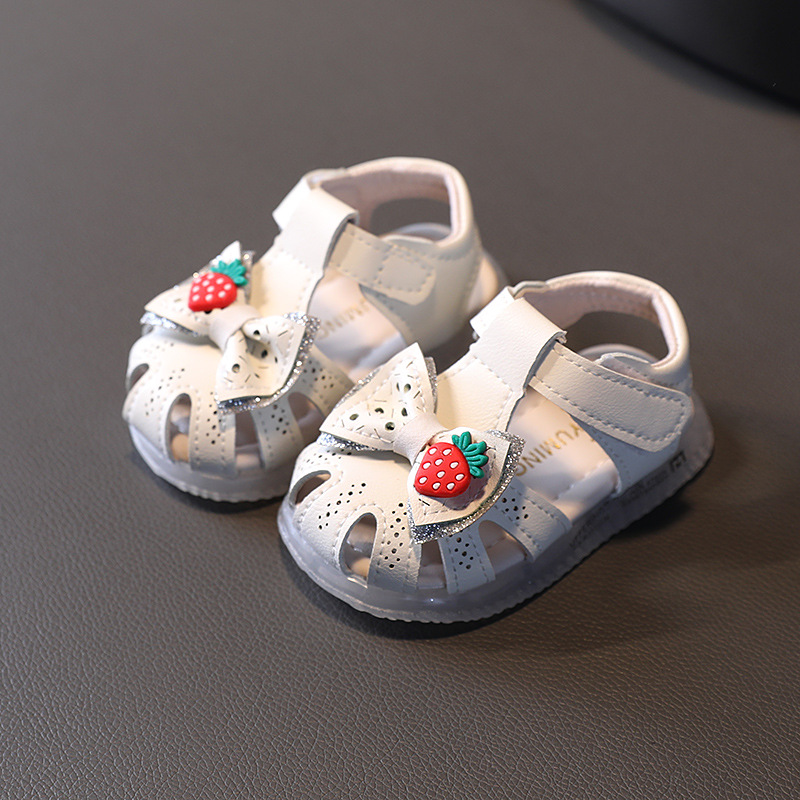 Sommar 0-1-2 år gamla babysandaler, Princess Soft Sole Promenader Halkfria flickskor för barn, spädbarnsskor_voghion.com