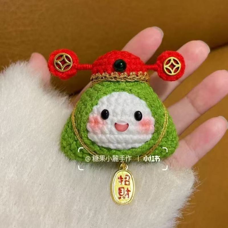 かぎ針編みの富の神団子ウールかぎ針編み DIY 編みキーホルダー富の神団子宝素材パッケージ端午節ギフト|undefined