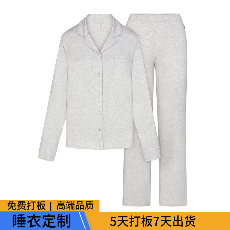 Processing and Customization of New Threaded Modal Pajamas for Women European and American Large Size Elastic Home Clothes for Women Export Wholesale
