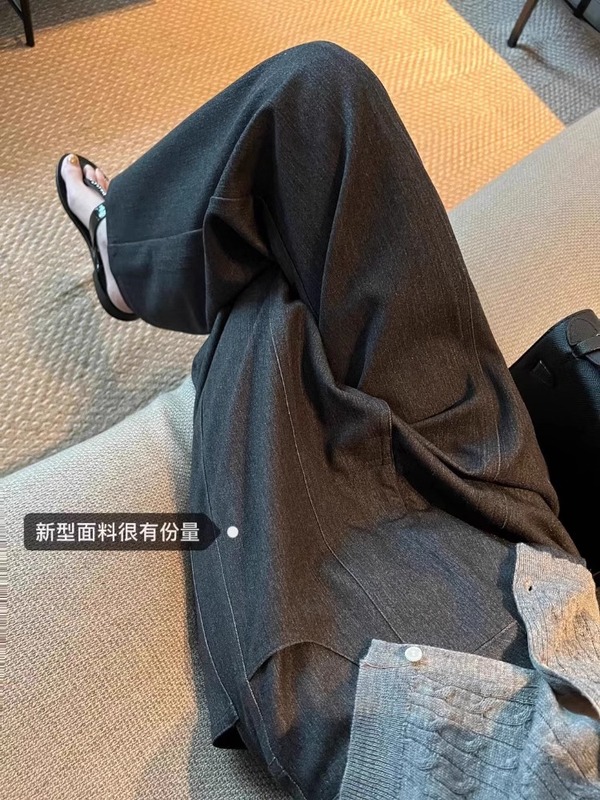 2080# superniniyy 重工有份量雅痞时髦西装裤高腰显瘦阔腿休闲裤|undefined