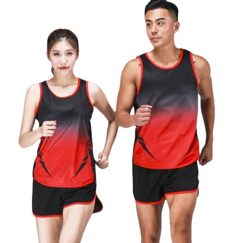 Custom track and field suit set for men's long-distance running marathon, competition sports top for women's students, track and field running training attire