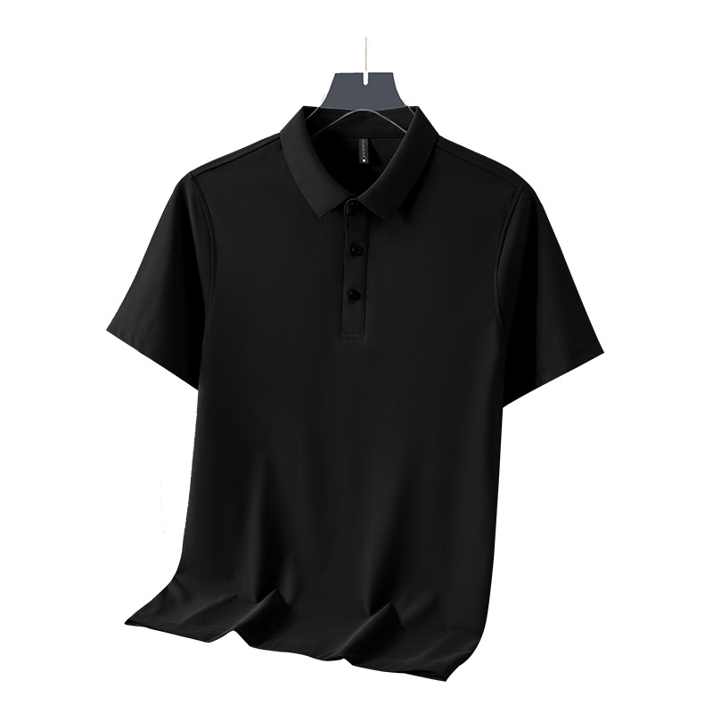 Camisa elástica de brocado de amoníaco cuello de secado rápido succión de sudor de verano ropa de trabajo de manga corta camisa polo personalizada