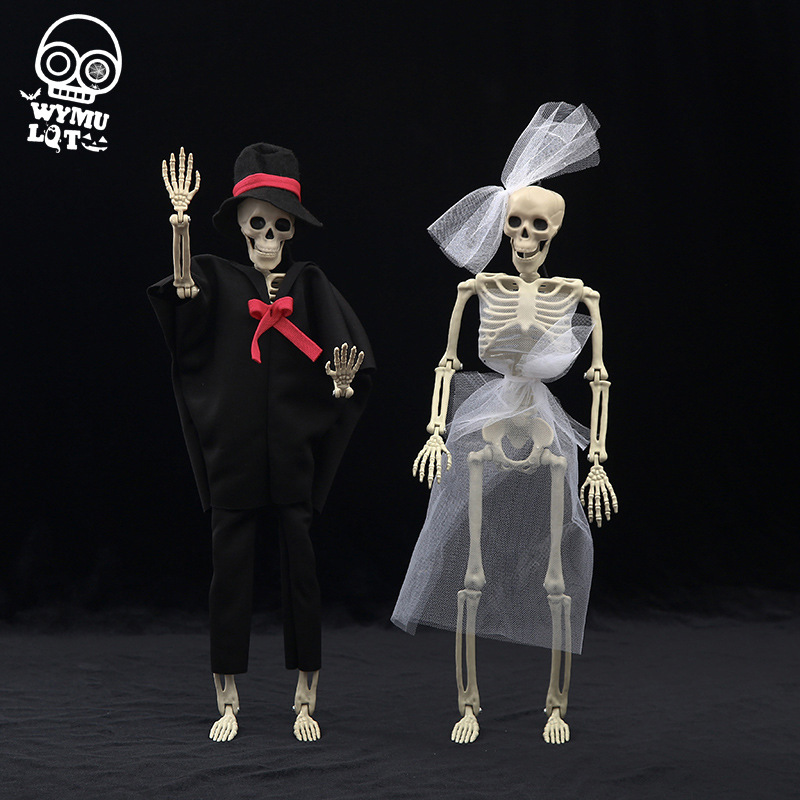 Accesorios de Halloween animal esqueleto novio novia simulación vuelo murciélago ratón araña serpiente casa embrujada decoración carretera