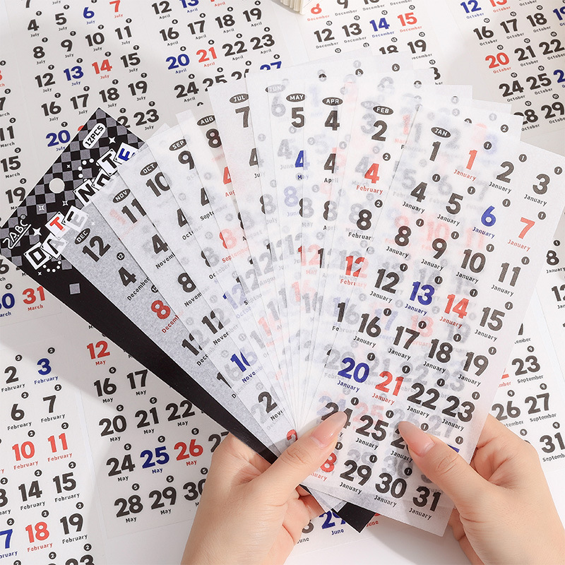 Cross-border sticker date note 365 days day pay cut film hand account sticker material DIY decoration sticker original