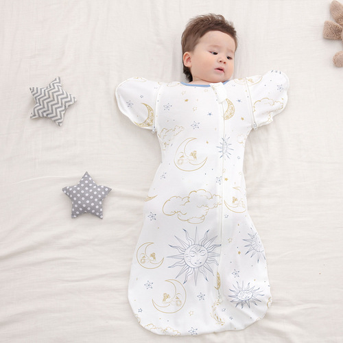 Baby sleeping bag swaddle towel Newborn children swaddle sleeping bag Baby surrender style multi-purpose anti-kick quilt Two sets of sleeves