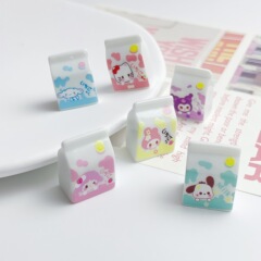 かわいい動物ミルクボックス diy クリーム接着剤自家製携帯電話ケース冷蔵庫マグネットヘアピンジュエリー樹脂アクセサリー卸売