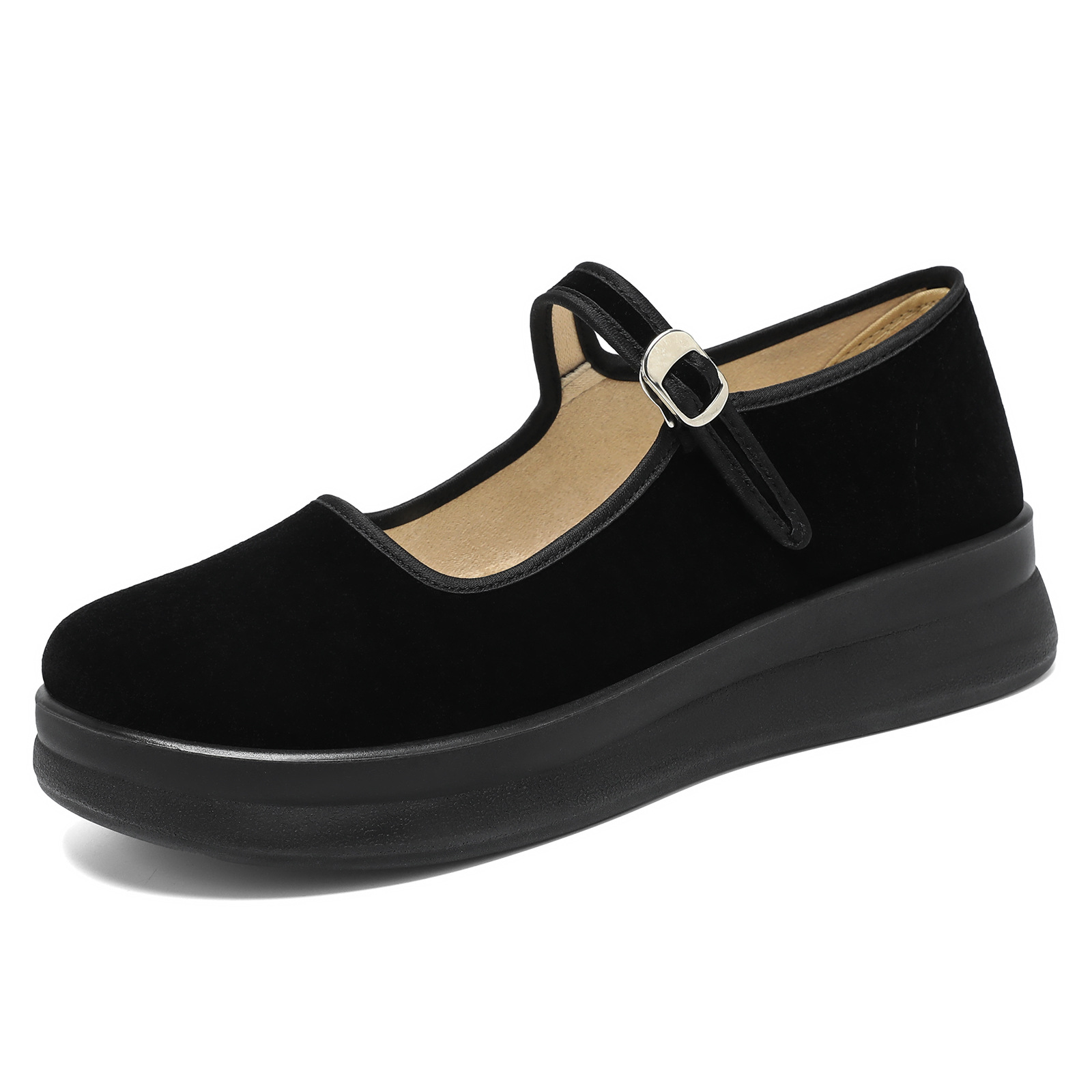 Zapatos de tela viejos de Beijing zapatos de mujer de poliuretano con suela suave zapatos de trabajo ligeros negros cómodos zapatos simples transpirables image 6