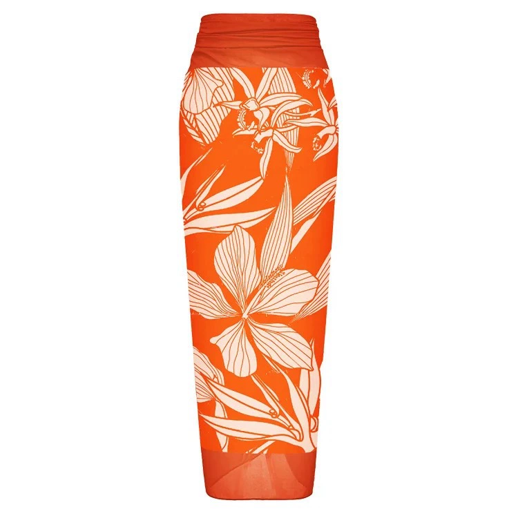 One-Piece Swimsuit (Qiao Jiayuan) 2025 Retro Style with Wrap Skirt, Crane Print, S–XL & One Size
