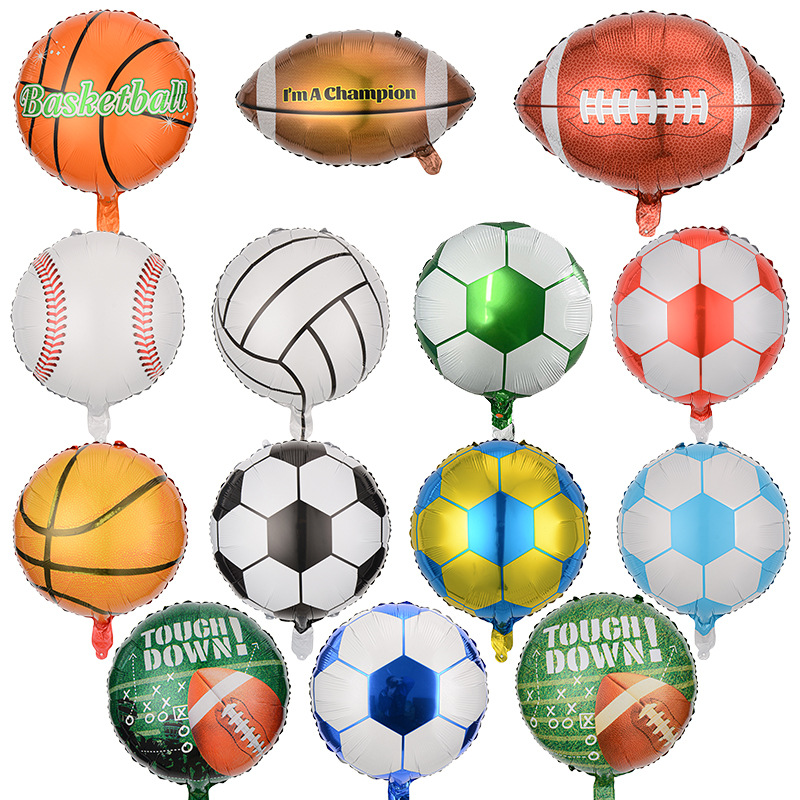 18inch Rugby Balloon Aluminum Film Sports Series Baseball Decoration Super Bowl European Cup Theme Arrangement Balloon