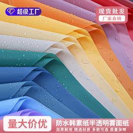 防水韩素纸花束包装纸高级感半透雾面纸彩色花店用鲜花包花纸批发