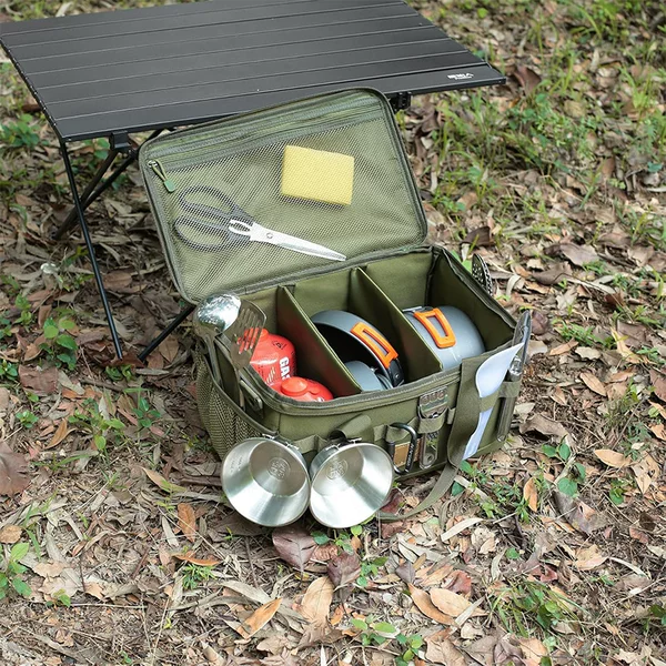 Amazon Outdoor Camping Equipment Storage Box Multi-Functional Stove and Cookware Storage Bag Picnic Large-Capacity Storage Bag