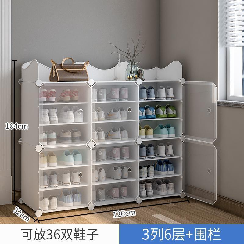 Estante de zapatos simple puerta doméstica multicapa de almacenamiento a prueba de polvo interior nuevo tipo 2026 alquiler transparente gabinete de zapatos de plástico