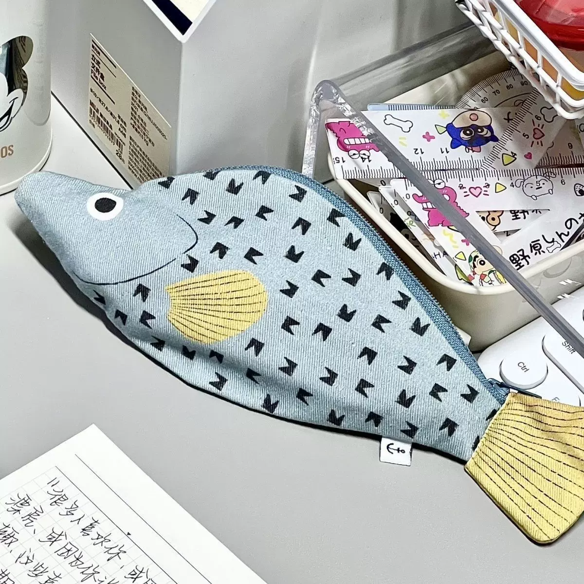 Don fish同款小鱼石斑鱼笔袋创意加厚文具收纳包搞怪小众文具袋