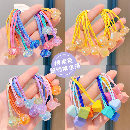 Korean style long rope hair rope children's double-ended Internet celebrity hair accessories love five-pointed star head rope baby rubber band hair ring high elasticity