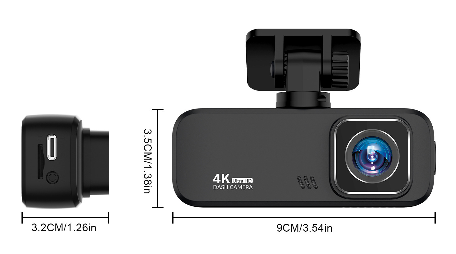 4K Dash Cam WIFI Front and Rear Dual Recording Night Vision