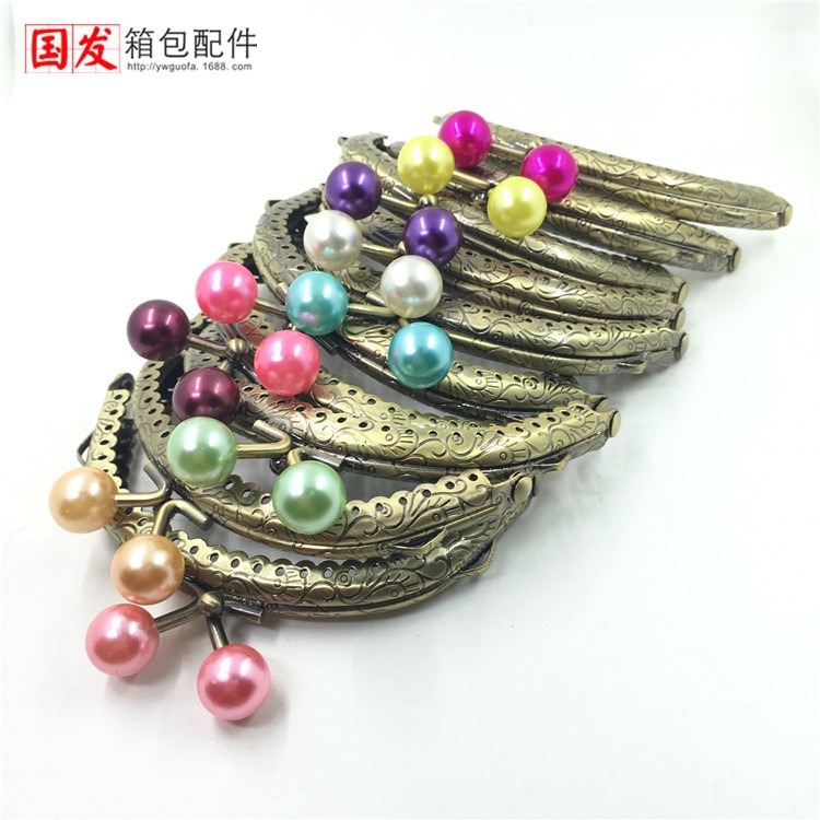 No en stock: 10.5CM arco de flores de dragón y fênix encaje de perlas golos 14MM cabeza de caramelo 0250 - GT